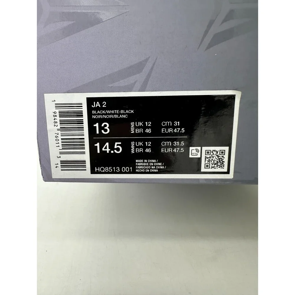 Nike Ja 2 Men's Size 13 Black White basketball Athletic Shoes HQ8513 001